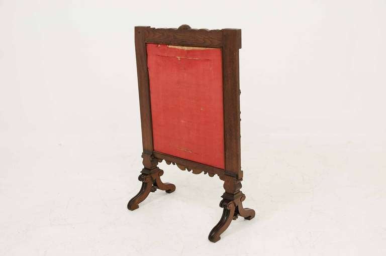 Victorian Mahogany Carved Fire Screen 5