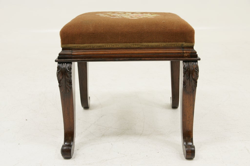 19th Century Victorian Rosewood Foot Stool