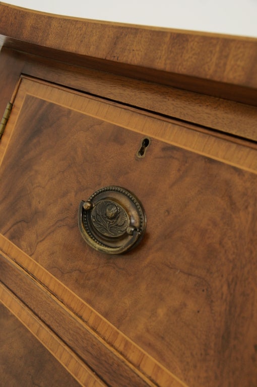 Georgian Style Inlaid Mahogany Serpentine Sideboard 2