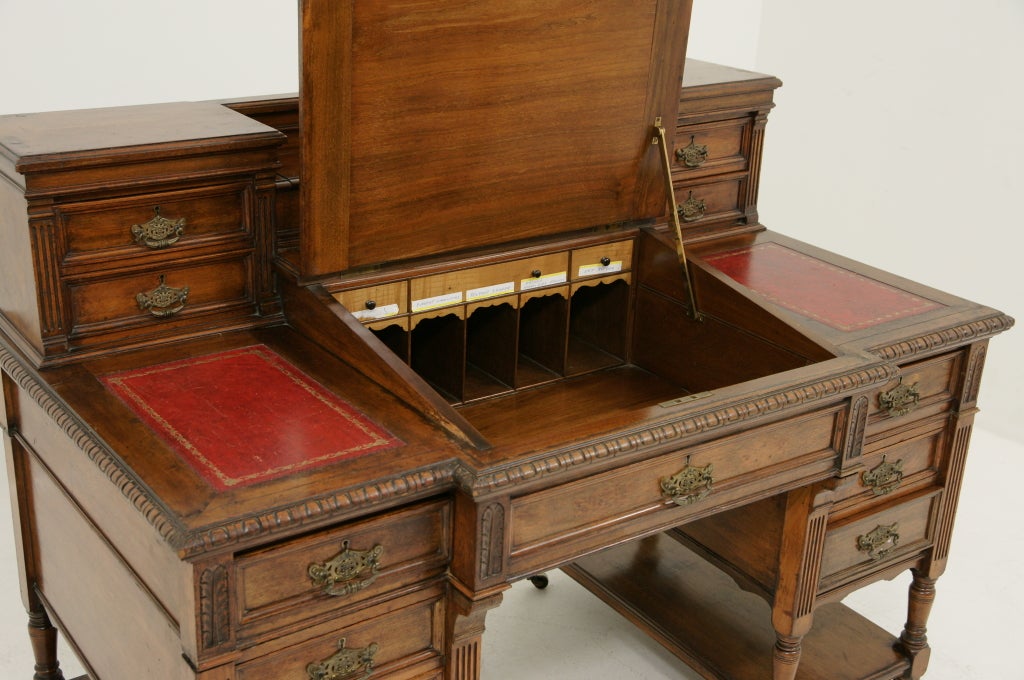 Victorian Mahogany "Dickens Desk" by James Shoolbred at 1stdibs