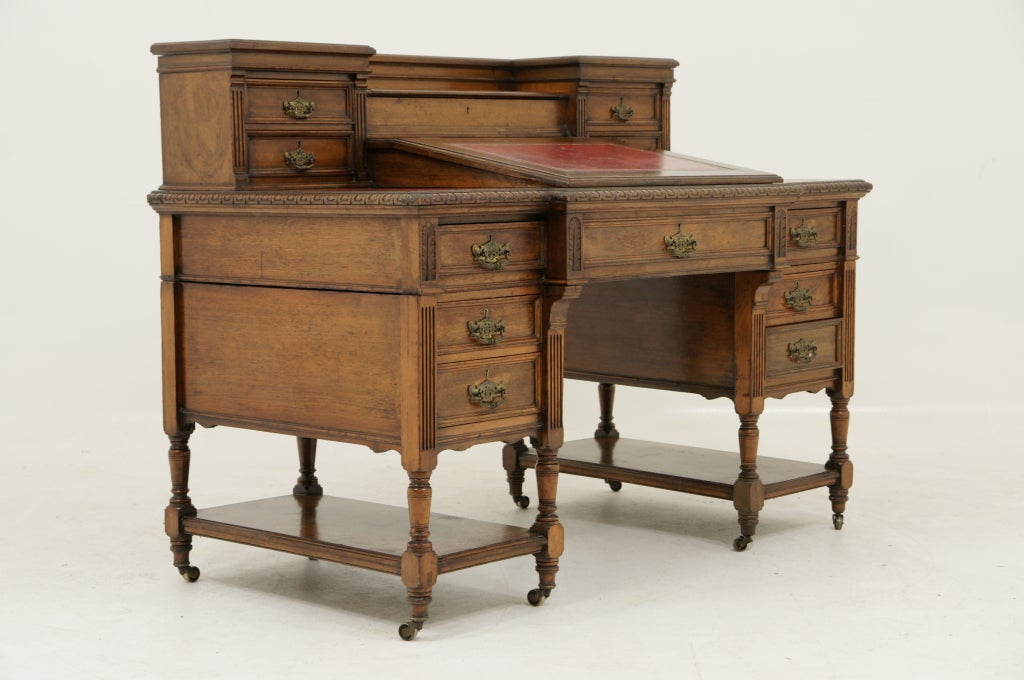 Victorian Mahogany "Dickens Desk" by James Shoolbred at 1stdibs