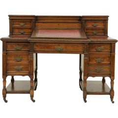 Antique Victorian Mahogany "Dickens Desk" by James Shoolbred