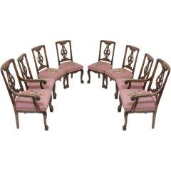 Georgian Style Walnut Set 8 Dining Chairs