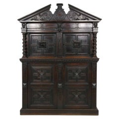 Carved Oak 17th Century Style Cabinet
