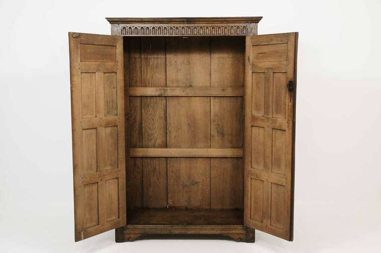 19th Century Carved Oak Tudor Style Armoire