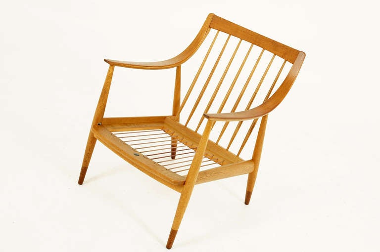 Danish Mid Century Modern Oak & Teak Lounge Chair by Peter Hvidt  3