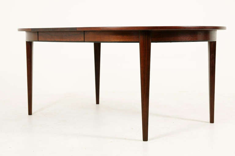 Wood Danish Mid Century Modern Rosewood Dining Table by Omann Junior 299-KK967
