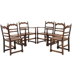 Set of 6 Oak Ladder Back Chairs