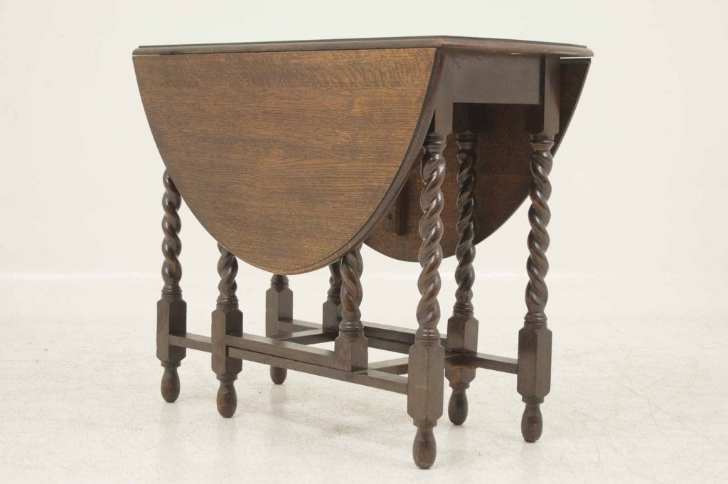 oak gateleg table with barley twist legs