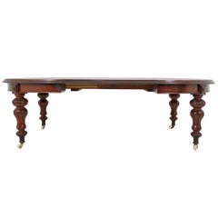 Large Antique Scottish Victorian Mahogany Dining Table w/ Three Leaves ~1870~