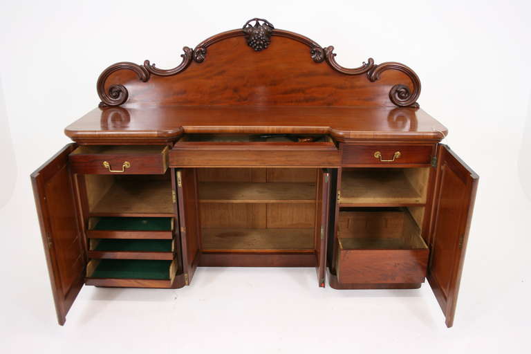 Antique Scottish Victorian Mahogany Sideboard, Buffet, Server 1870 at