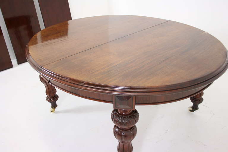 Large Antique Scottish Victorian Mahogany Dining Table w/ Three Leaves ~1870~ 4