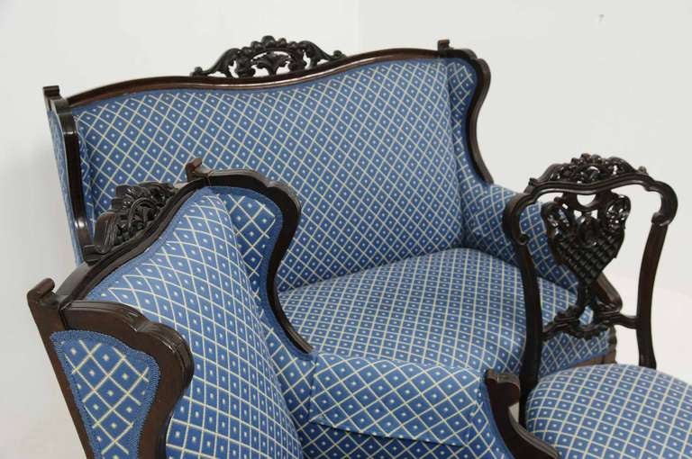 3-Piece Victorian Mahogany Parlor Suite 1