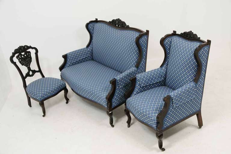 3-Piece Victorian Mahogany Parlor Suite 2