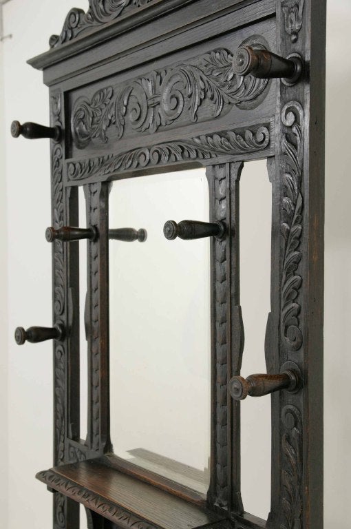 Heavily Carved Oak Hall, Coat Stand