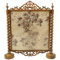 Antique Victorian Framed Rosewood Firescreen