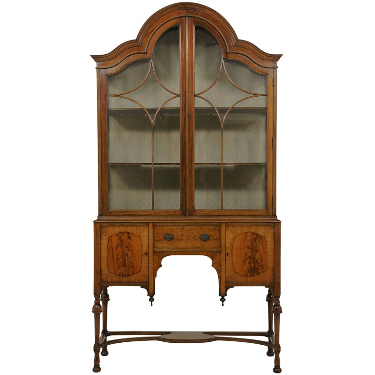Antique Inlaid Mahogany China / Display at 1stdibs