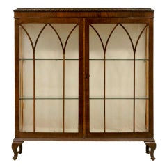 Vintage Oak Two-Door China Cabinet