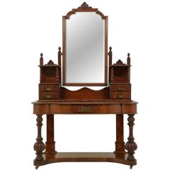 Antique Victorian Mahogany Dressing Table / Vanity