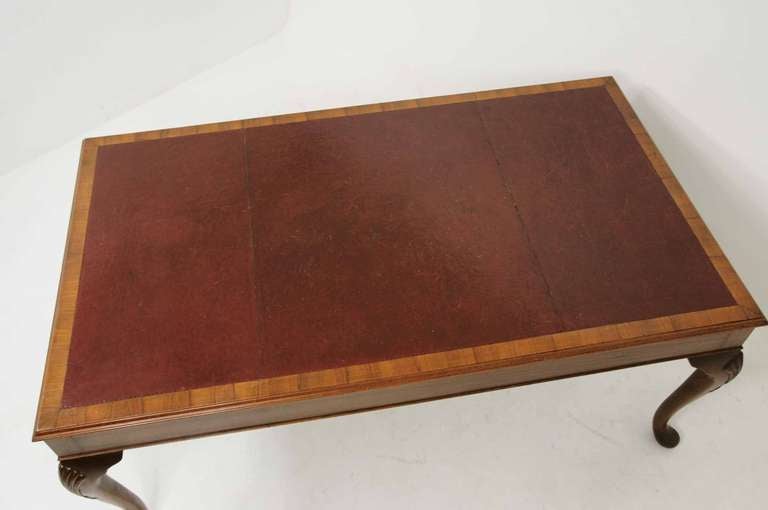 20th Century Large Mahogany Leather Top Writing Table