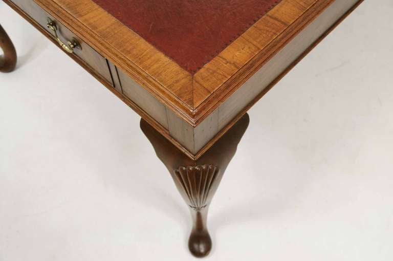 Large Mahogany Leather Top Writing Table 1