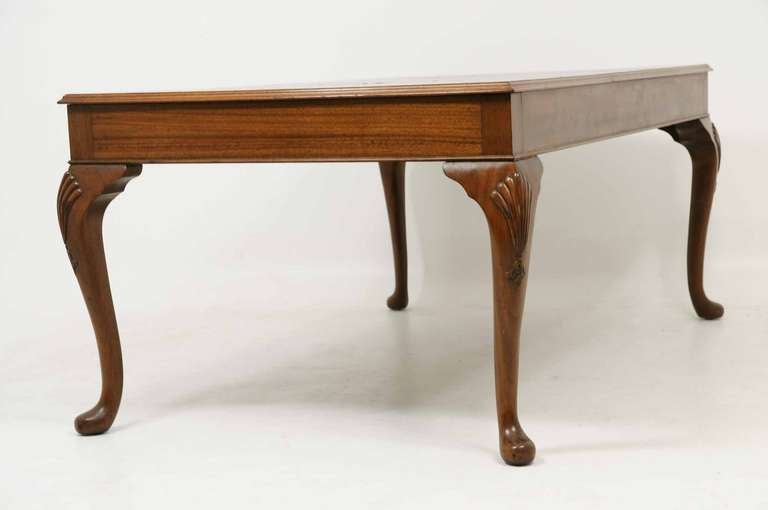 Large Mahogany Leather Top Writing Table 4