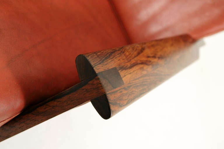 Rosewood and Leather Sofa by Illum Wikkelso for N. Eilersen 3