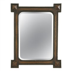 Antique Framed Oak Bevelled Mirror