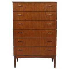 Danish Modern 6 Drawer Teak Dresser 