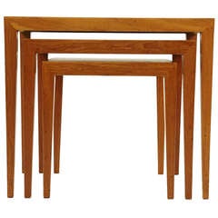 Beautiful Danish Modern Teak Nesting Tables by Haslev