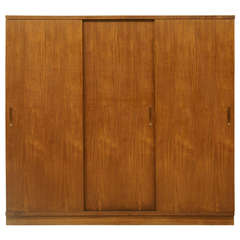 Vintage Danish Modern 3 Door Teak Wardrobe 