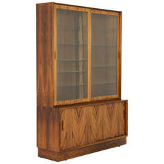 Rosewood Display Cabinet Bookcase by Hundevad C2137