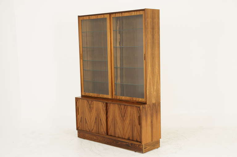 Rosewood Display Cabinet Bookcase by Hundevad C2137 4