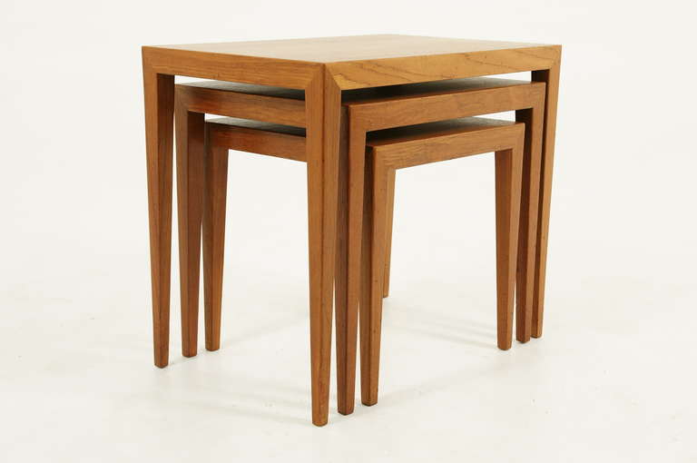 Beautiful Danish Modern Teak Nesting Tables by Haslev