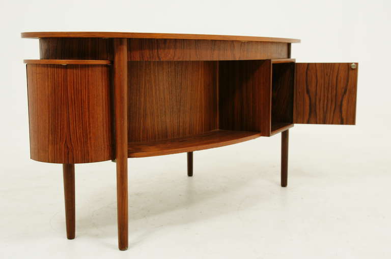 Danish Modern Teak Kidney Shape Writing Desk  4