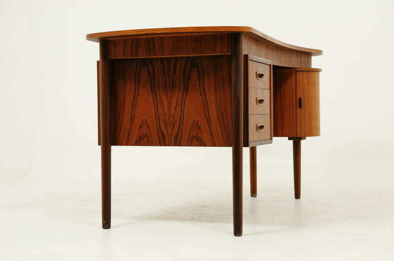 Danish Modern Teak Kidney Shape Writing Desk  1