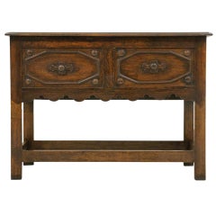 Carved Victorian Lift-Top Oak Chest