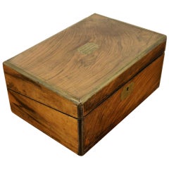 Antique Brass Bound Writing Box/Desk