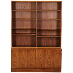 Danish Modern Rosewood Bookcase Cabinet by Hundevad