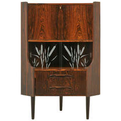Danish Modern Rosewood Corner Cabinet