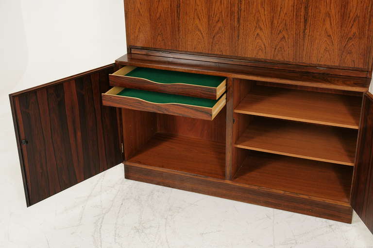 Danish Modern Rosewood Bookcase Cabinet by Omann Junior 3