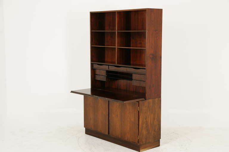 Danish Modern Rosewood Bookcase Cabinet by Omann Junior In Excellent Condition In Vancouver, BC