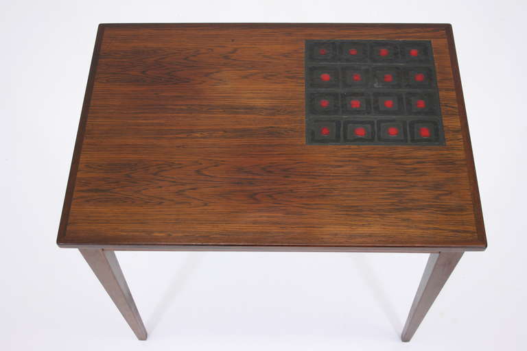 Mid-20th Century Danish Modern Rosewood & Tiled Nesting Tables