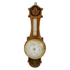 Early 20th Century Oak Barometer