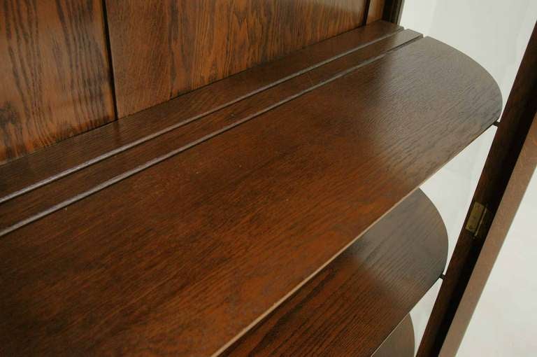 antique tiger oak china cabinet