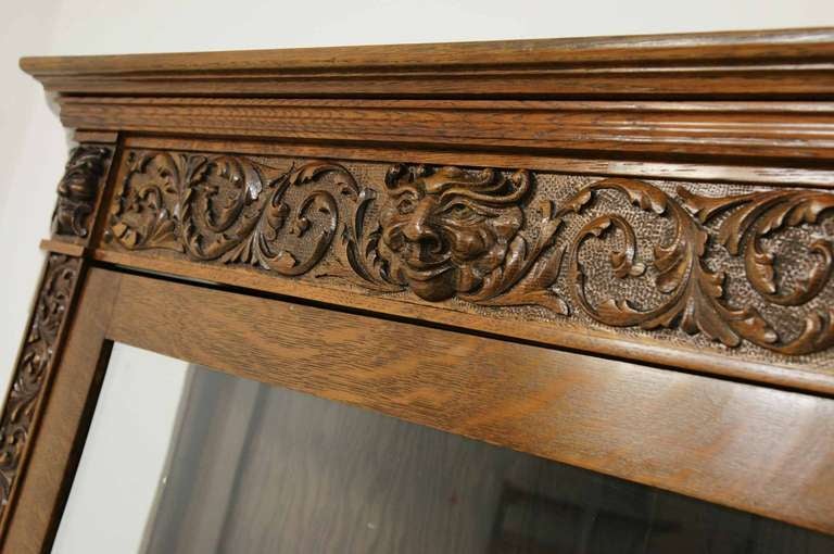 oak china cabinet antique