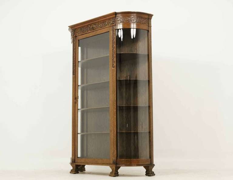 Solid Tiger Oak China Cabinet 2