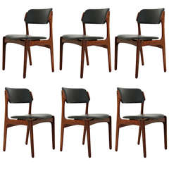 Beautiful Set 6 Rosewood Dining Chairs by Erik Buck