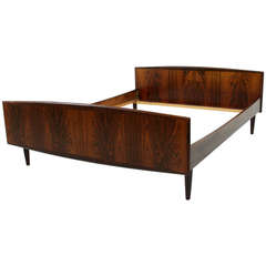 Vintage Stunning Danish Modern Rosewood Full Double Size Bed