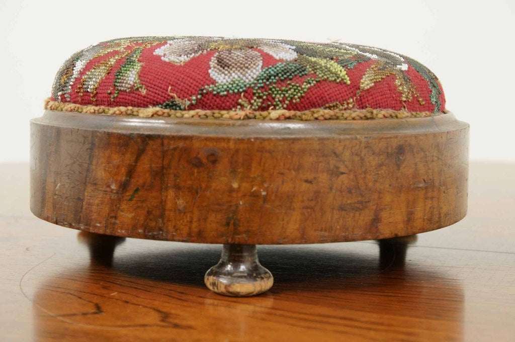 Scottish Victorian Circular Walnut Footstool